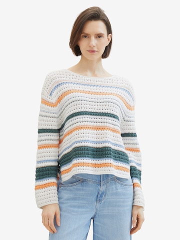 TOM TAILOR Sweater in White: front