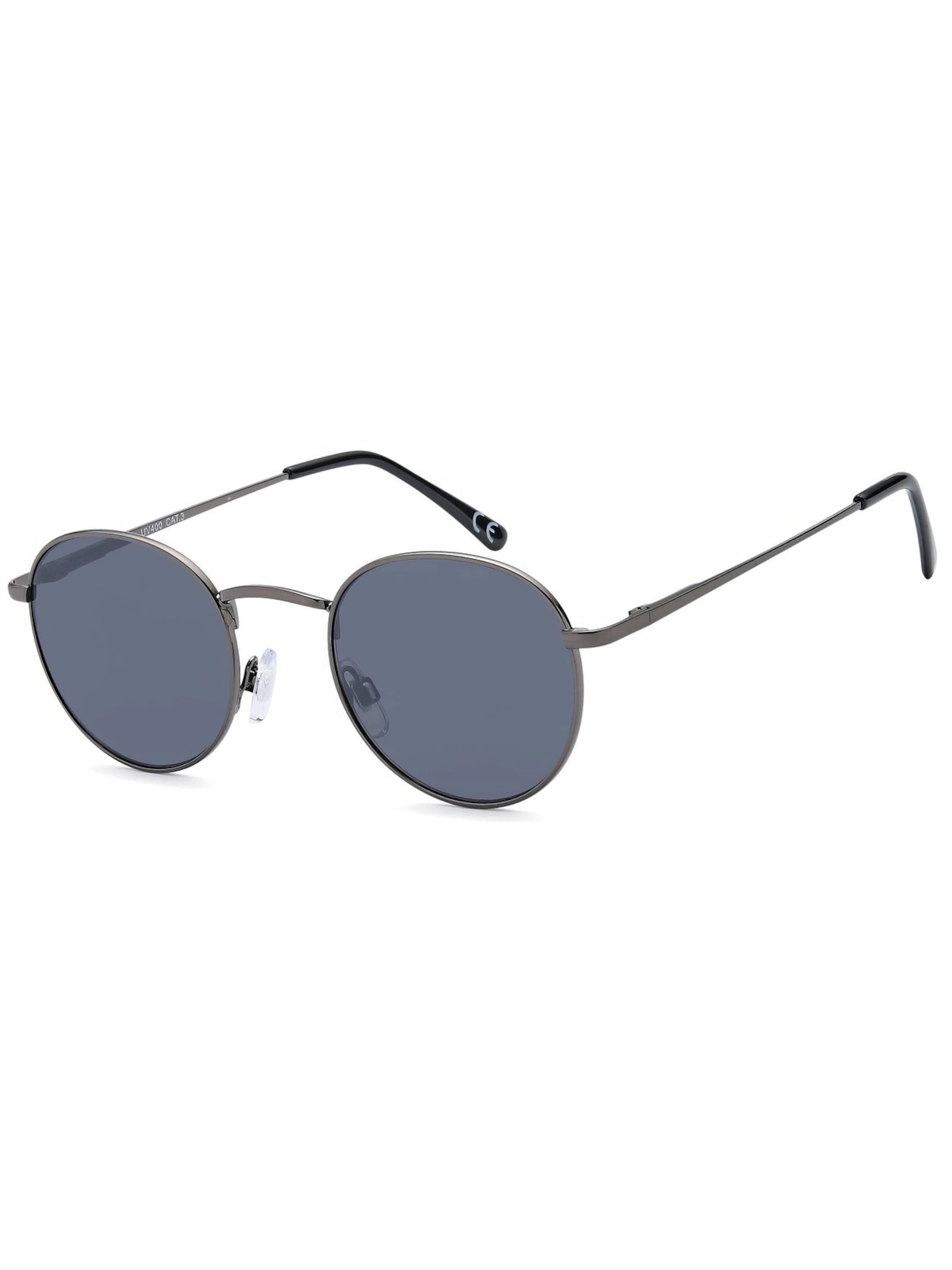 styleBREAKER Sonnenbrille 'Sonnenbrille Pantobrille rund'‌ in Grau: Vorderseite