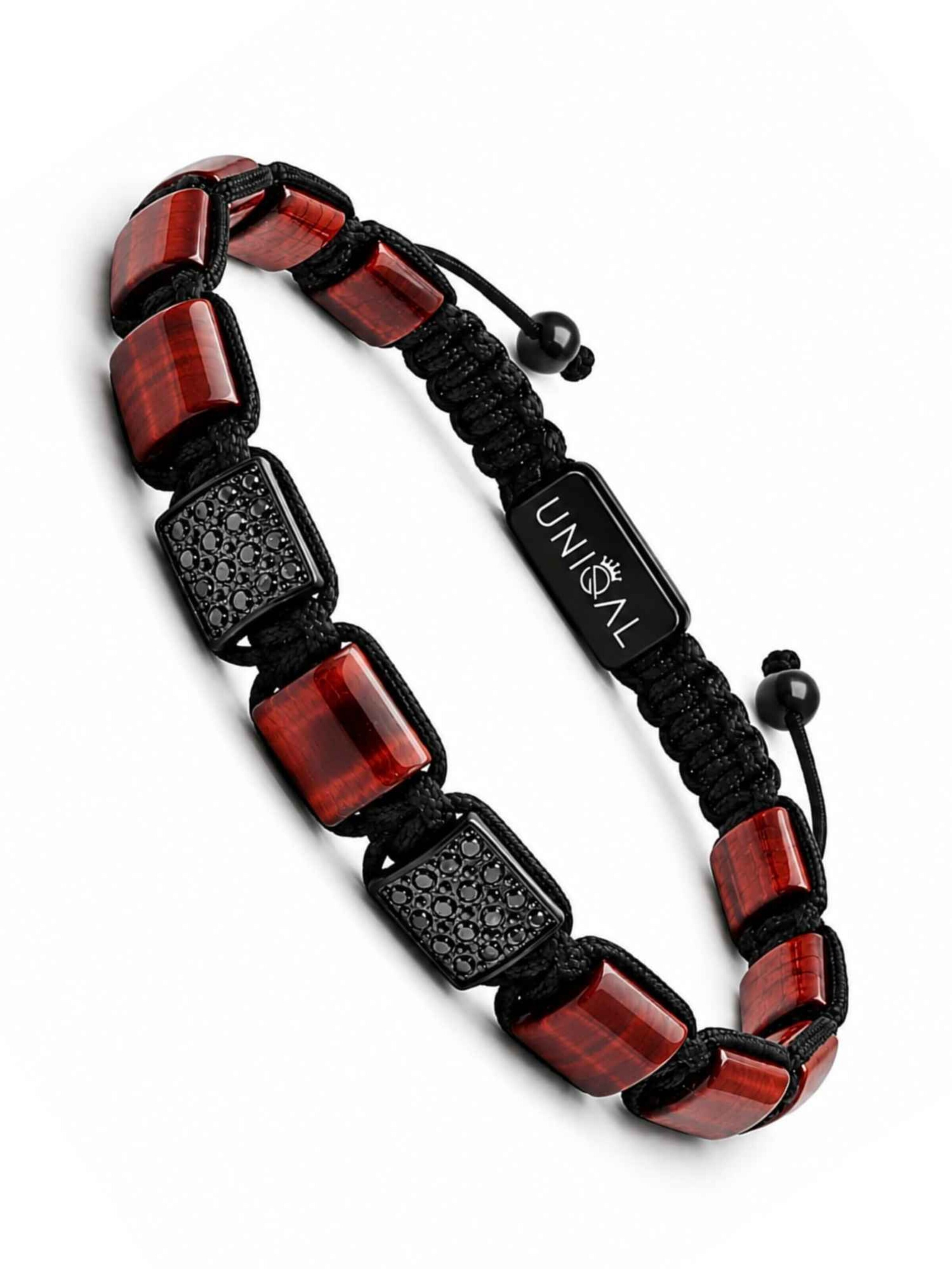 UNIQAL Bracelet 'RED TIGER EYE' in Mixed colors: front