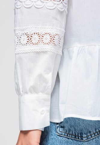 Ombre Bluse in Weiß