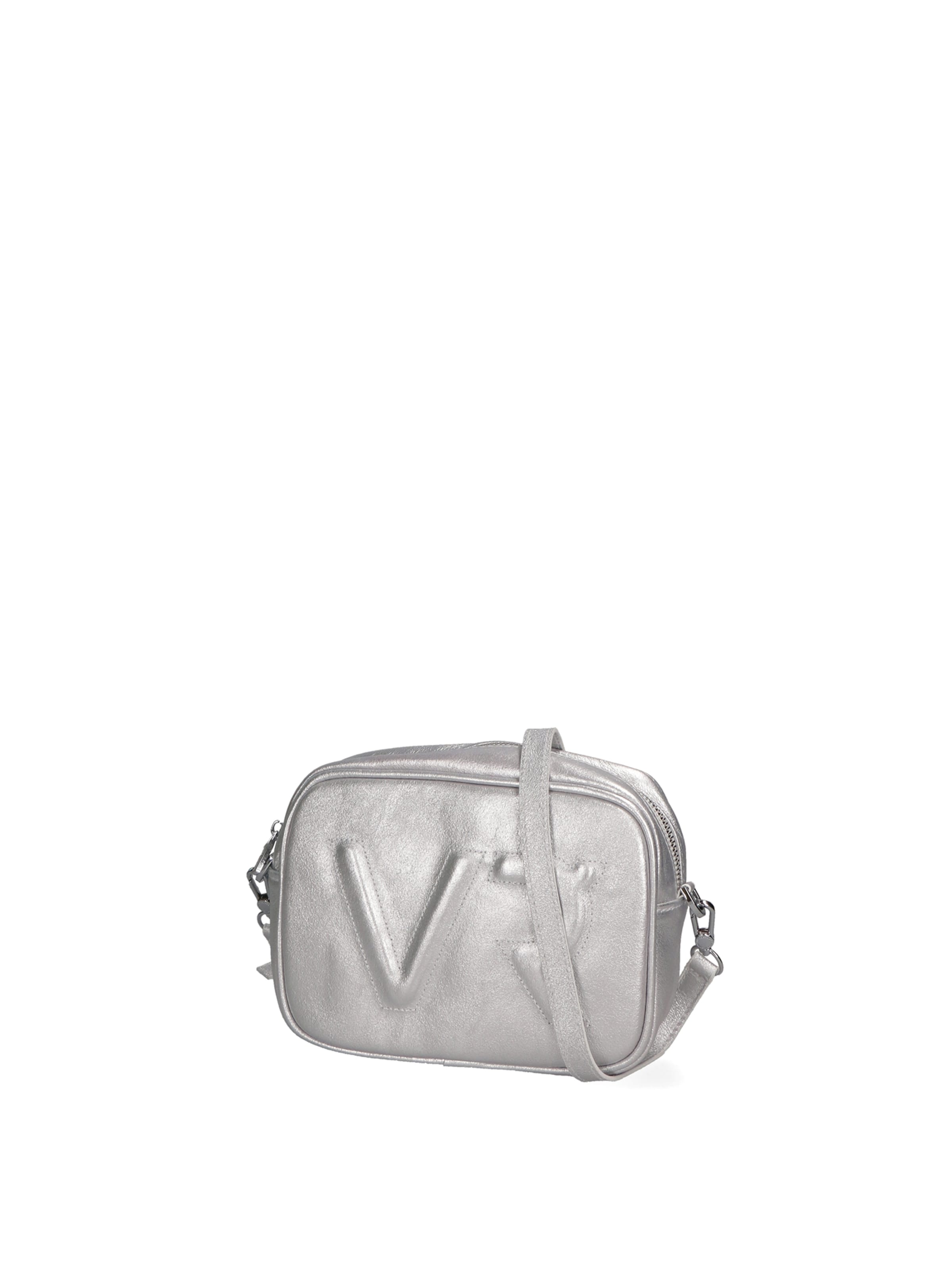Borsa a tracolla 'Borsa a Tracolla Donna Pelle Laminata con Zip' di Virginia Rhinè in argento
