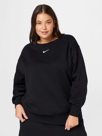 Nike Sportswear Athletic Sweatshirt in Black: front