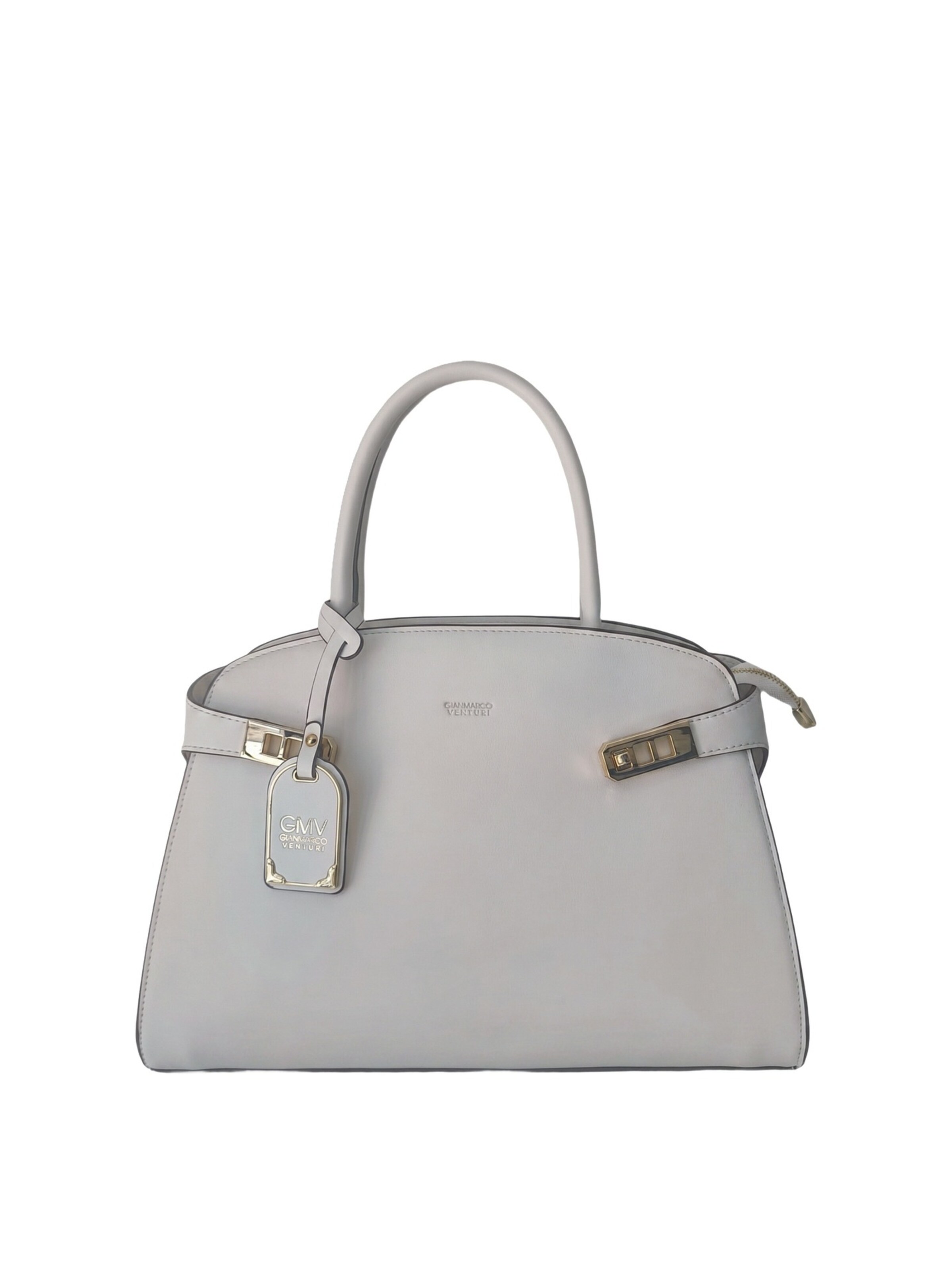 Borsa a mano di GianMarco Venturi in grigio: frontale