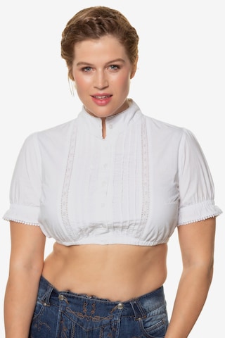 Ulla Popken Klederdracht blouse in Wit: voorkant