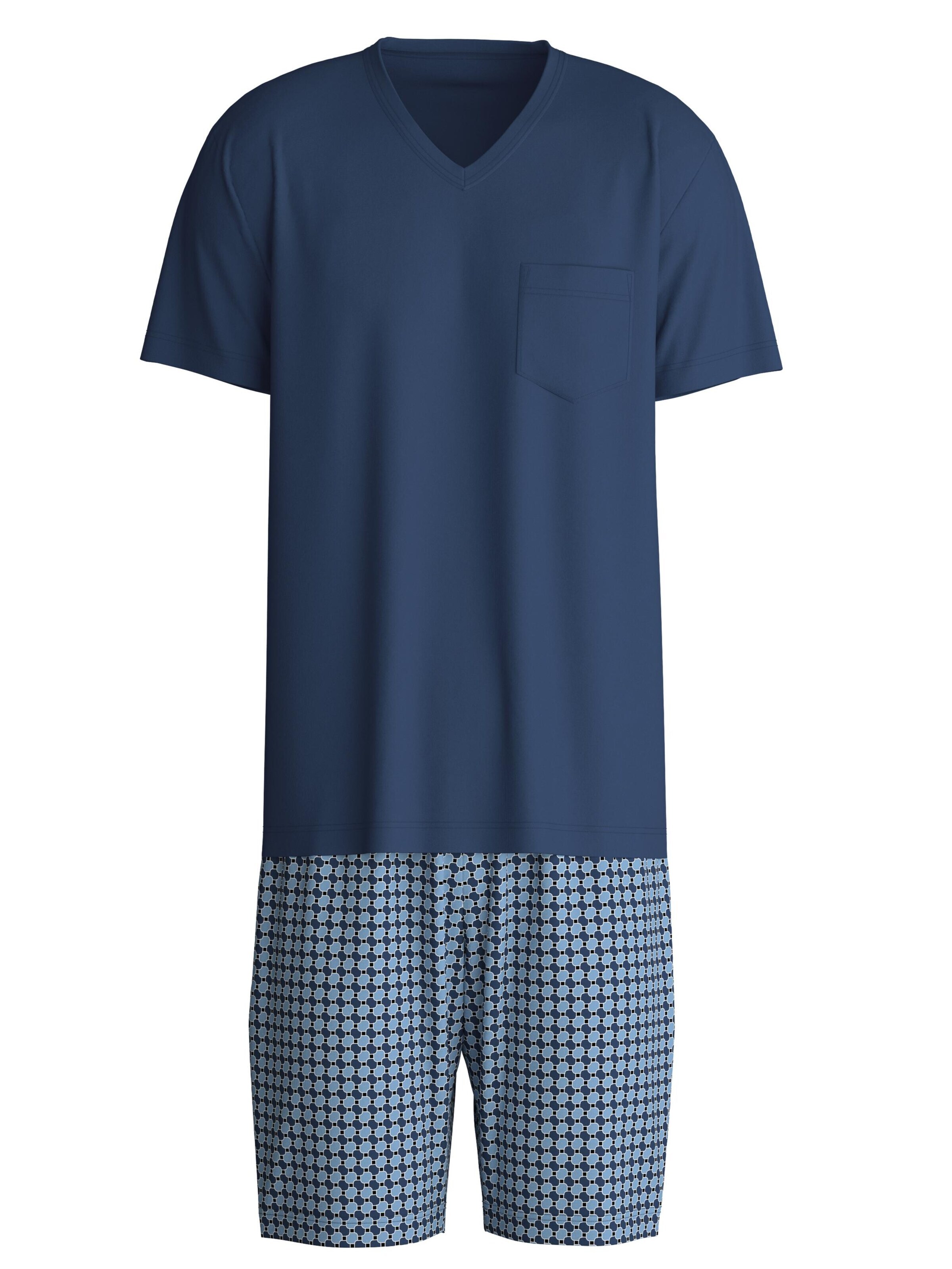 CALIDA Pyjama kurz 'Relax Streamline'‌‌‌ in Blau: Vorderseite