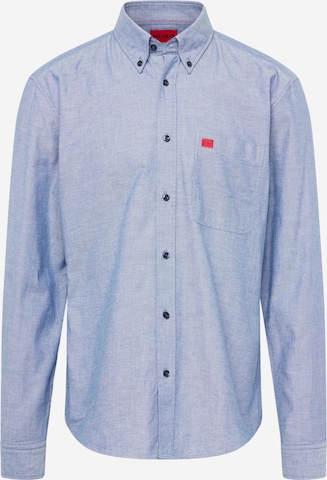 HUGO Red Slim fit Button Up Shirt 'Evito' in Blue: front