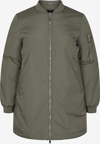 Zizzi Between-Season Jacket in Grey: front