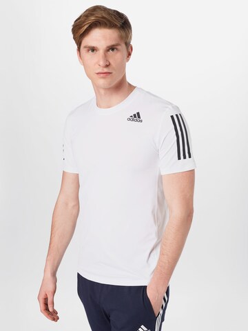 ADIDAS SPORTSWEAR Skinny Performance Shirt in White: front