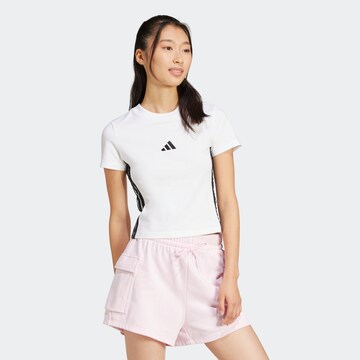 ADIDAS SPORTSWEAR Λειτουργικό μπλουζάκι 'Essentials' σε λευκό: μπροστά
