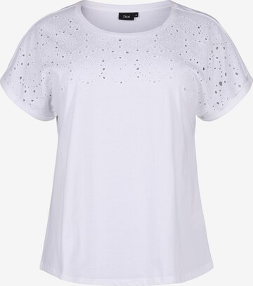 Zizzi T-shirt 'SOFIA' i vit: framsida