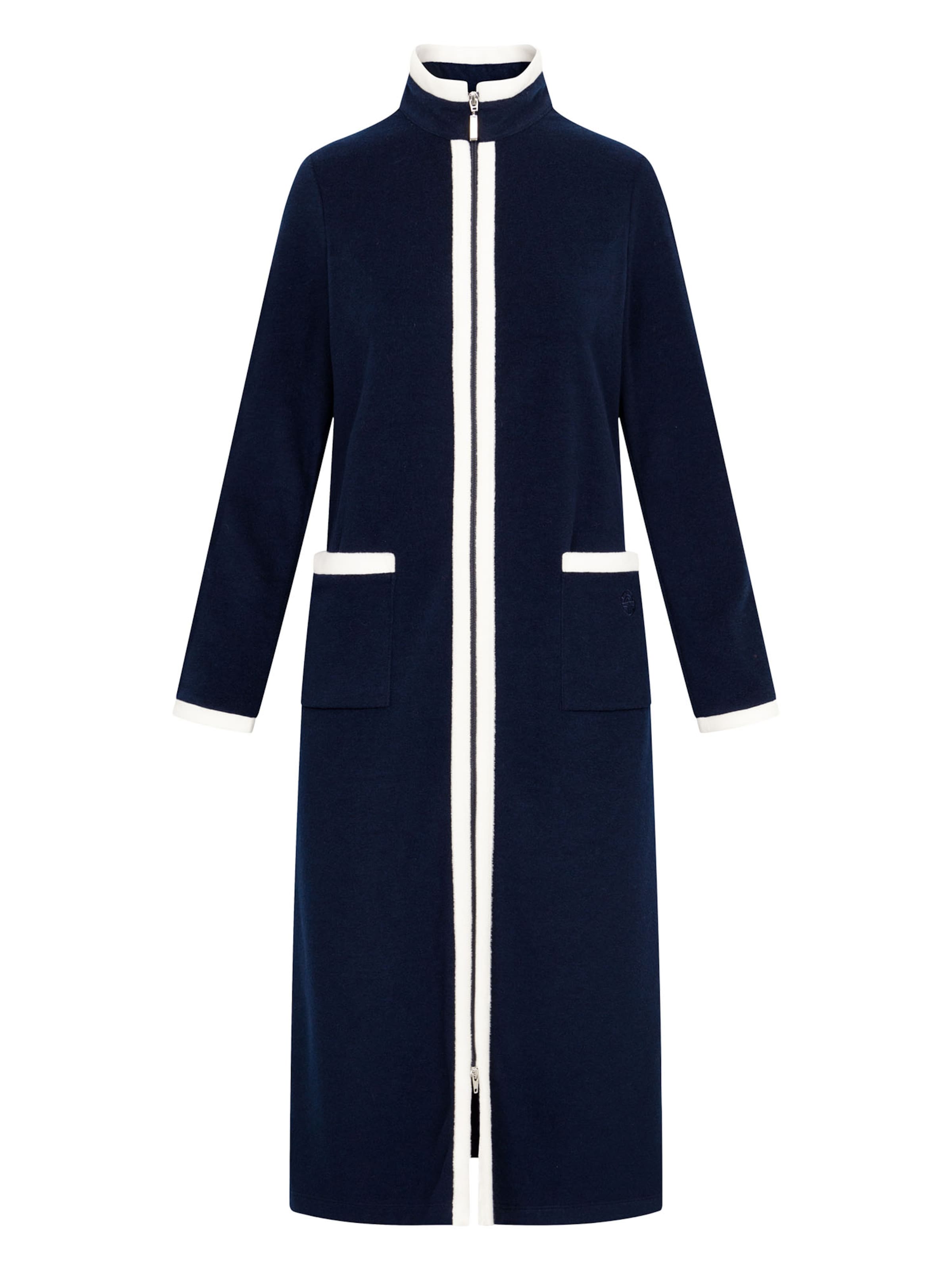 FÉRAUD PARIS Short Bathrobe ' Fleece ' in Blue: front