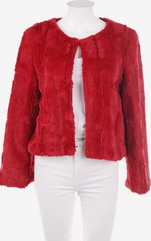 Influx Faux Fur-Jacke XL in Rot: predná strana