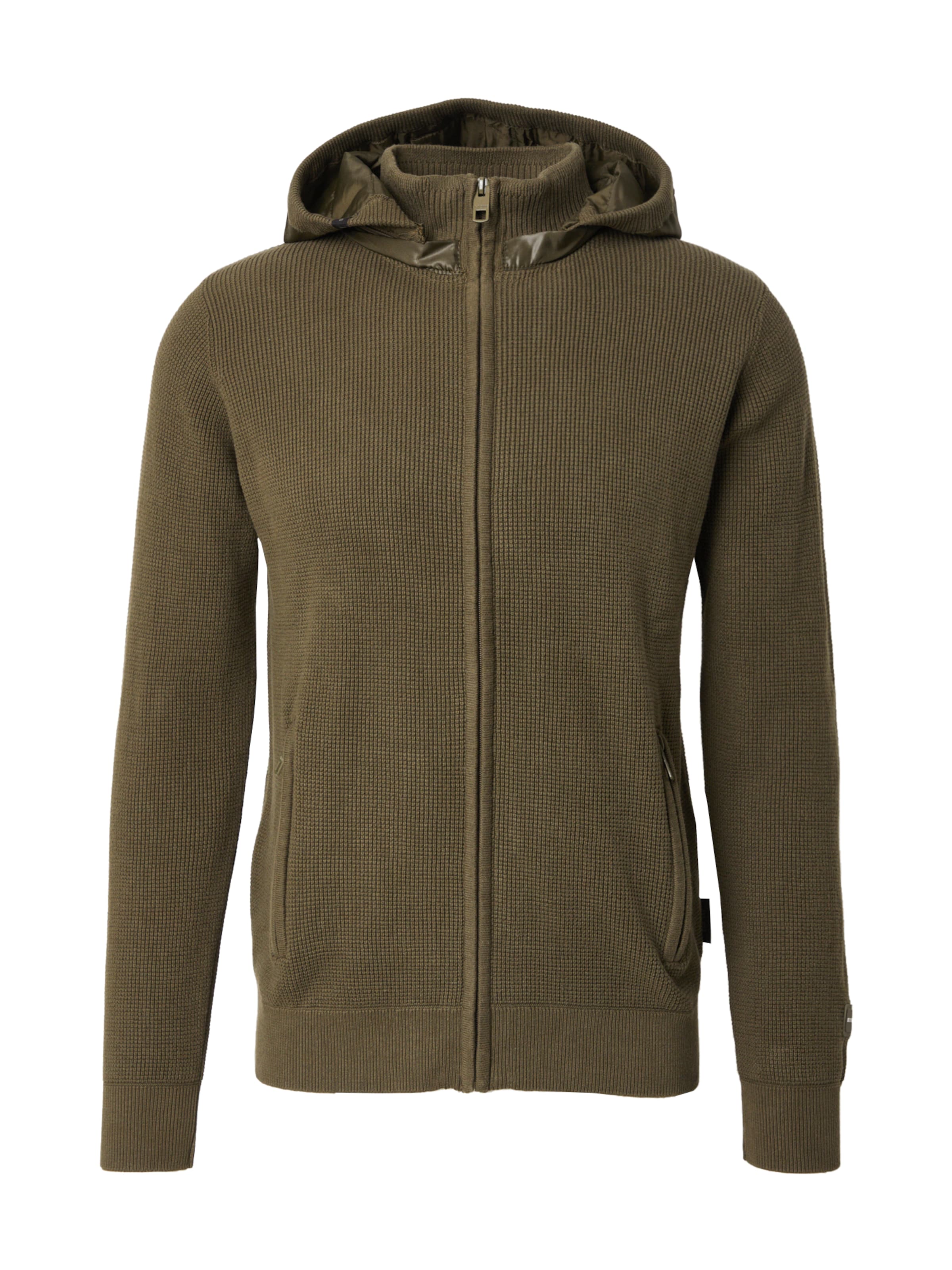 INDICODE JEANS Strickjacke 'Georjes' in Grün: Vorderseite