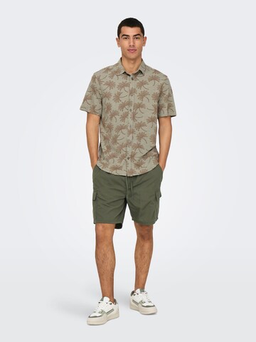 Only & Sons Regular fit Overhemd 'ONSMALDINI' in Groen