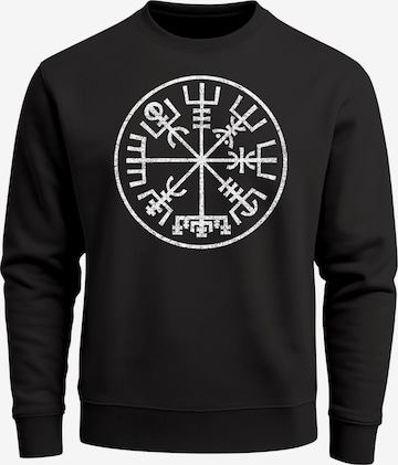 Neverless Sweatshirt 'Vegvisir 1' in Schwarz: Vorderseite