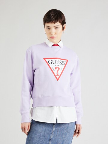GUESS Sweatshirt in Purple: front