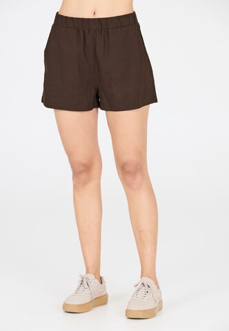 Athlecia Loose fit Workout Pants 'Resort' in Brown: front