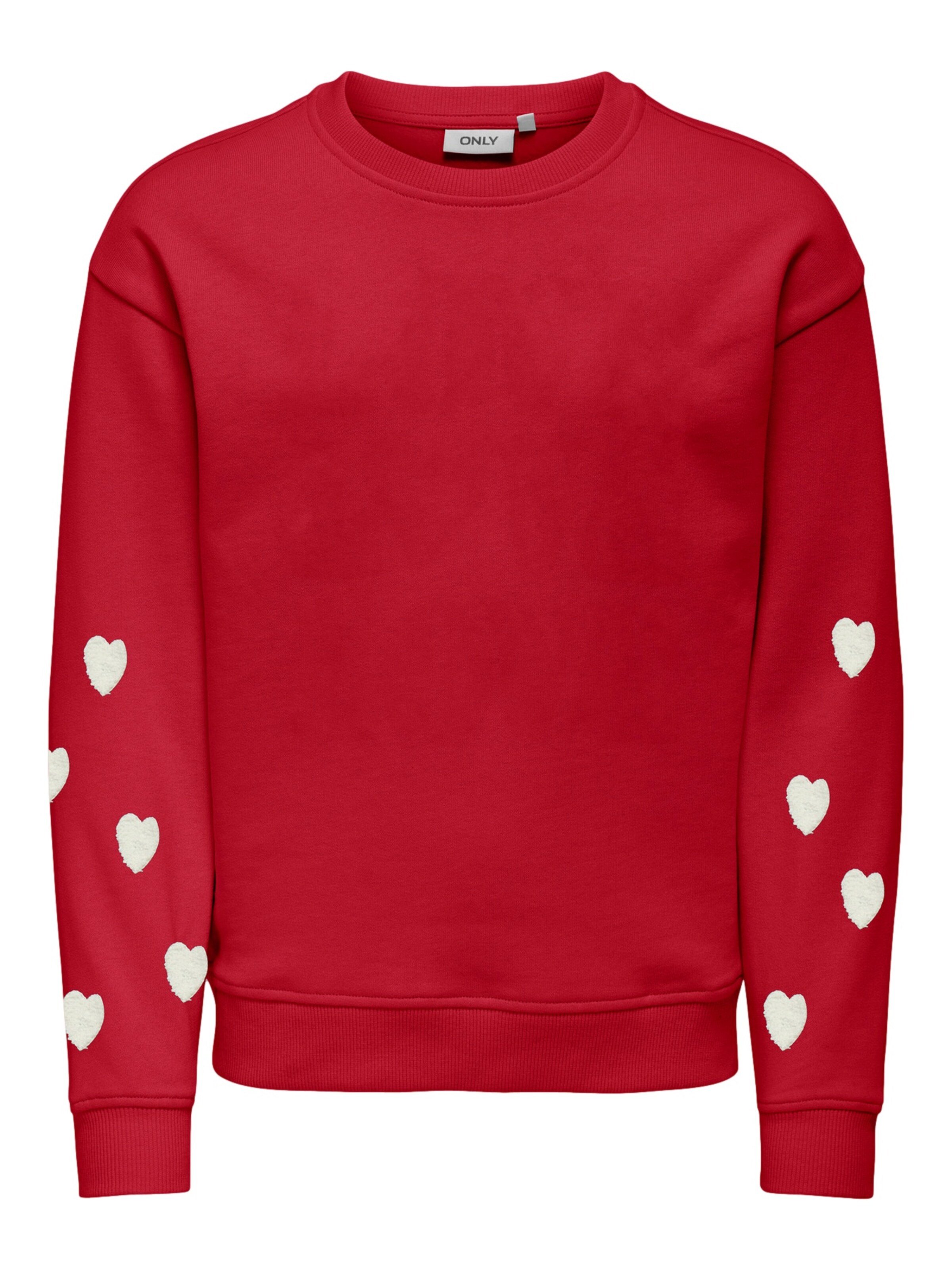 ONLY GIRLS Sweater 'Marisa Teddy Heart' in Red: front