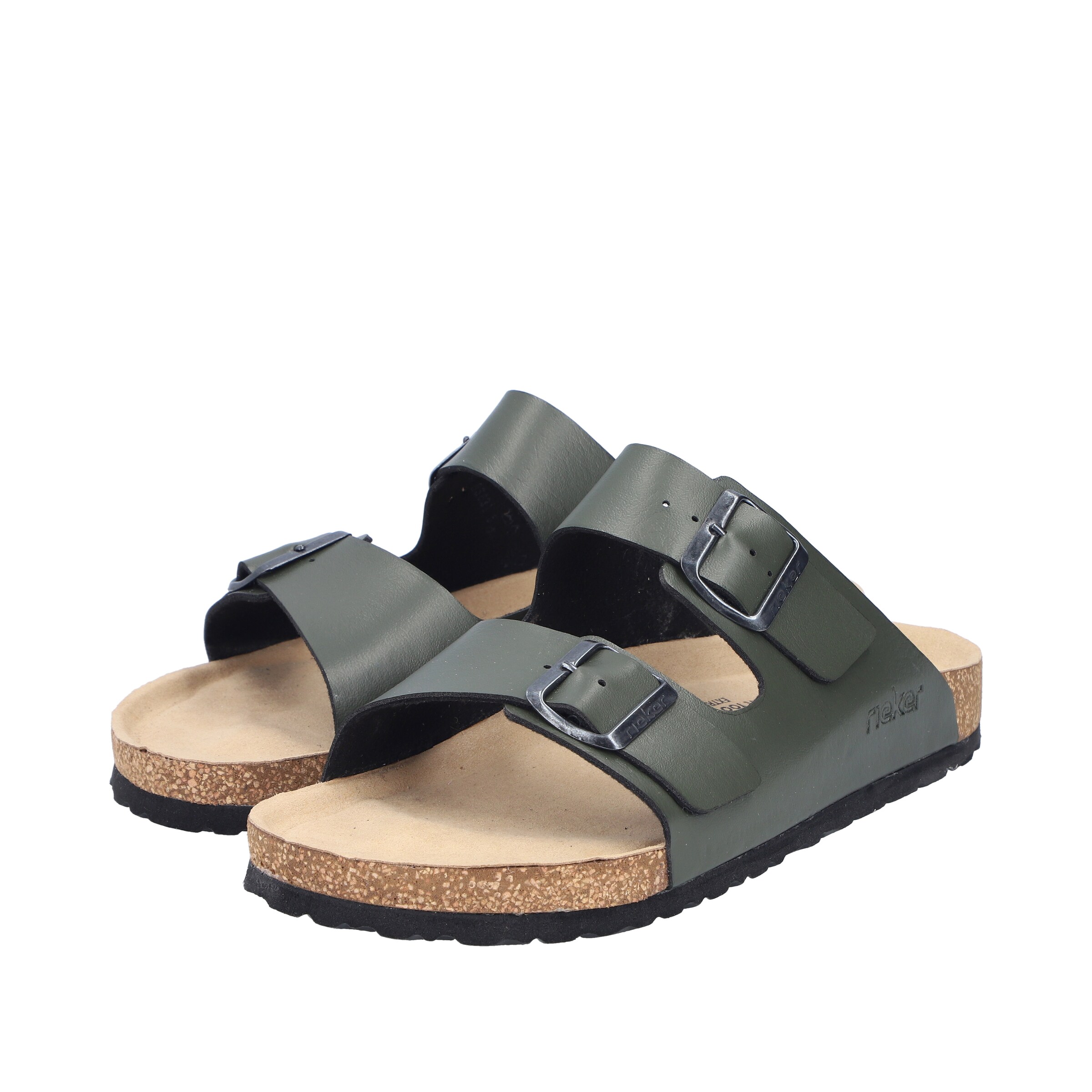 Rieker Mules in Green: front