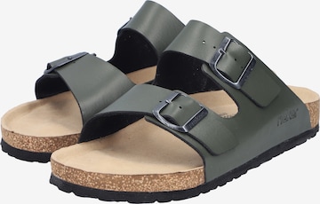 Rieker Mules in Green: front
