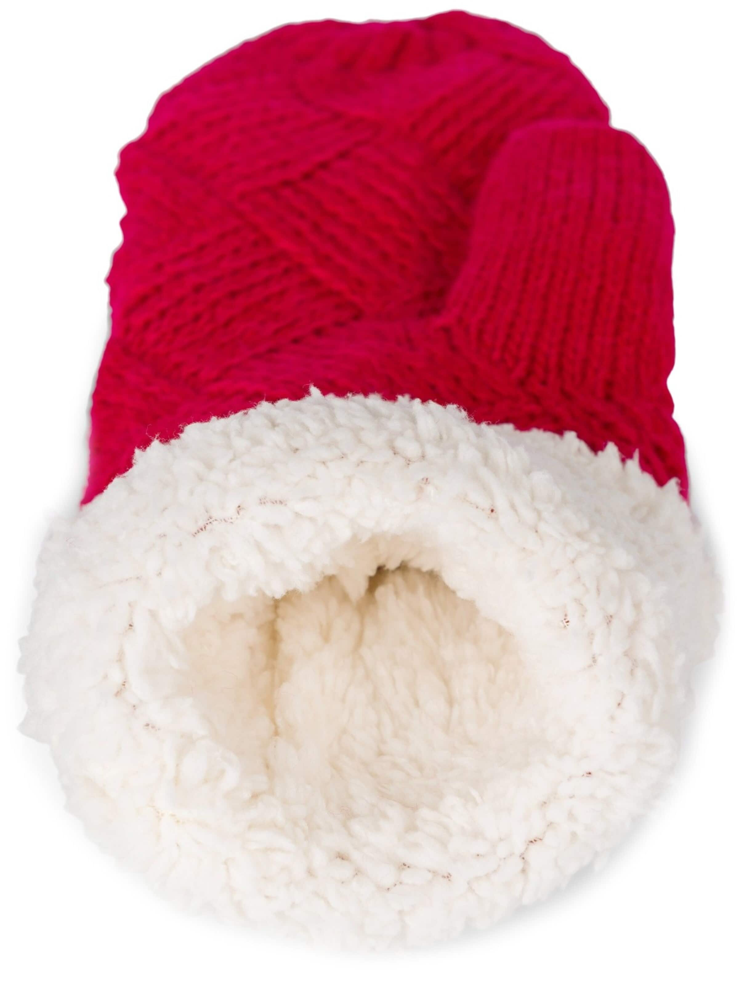 styleBREAKER Fäustlinge 'Strickhandschuhe Fäustlinge mit Rauten Muster und Fleece'‌ in Rot
