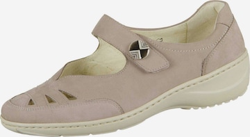 WALDLÄUFER Ballet Flats with Strap in Grey: front