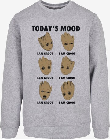 ABSOLUTE CULT Sweatshirt 'Guardians Of The Galaxy Vol 2 - Groot Todays Mood' in Grey: front
