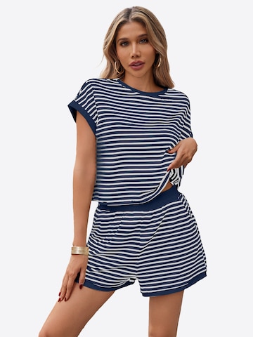 Costum cu pantaloni de la Imily Bela pe albastru: față