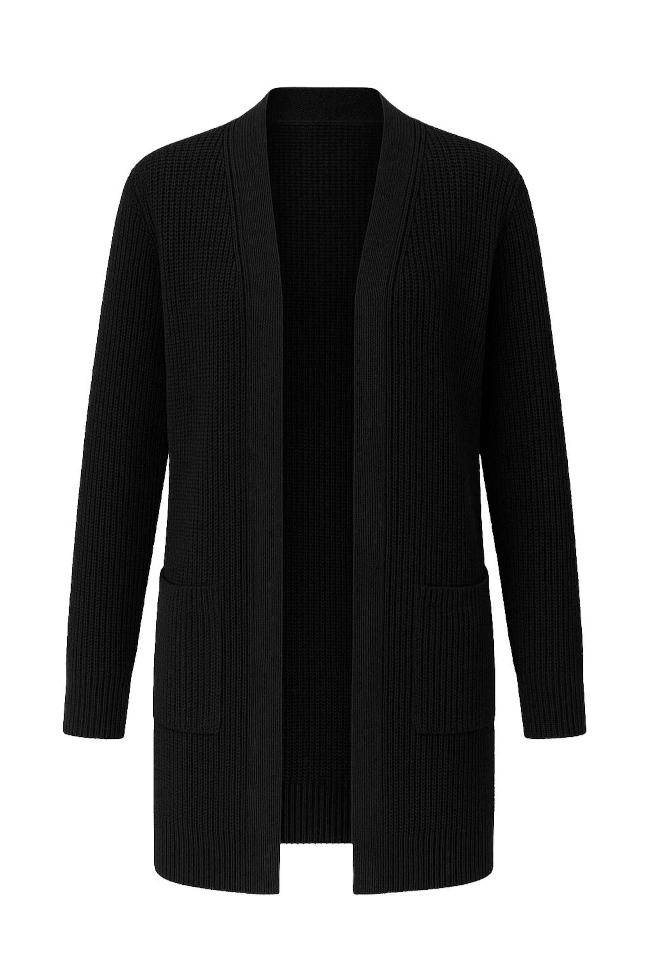 WOMAN VISION Gebreid vest in Zwart: voorkant