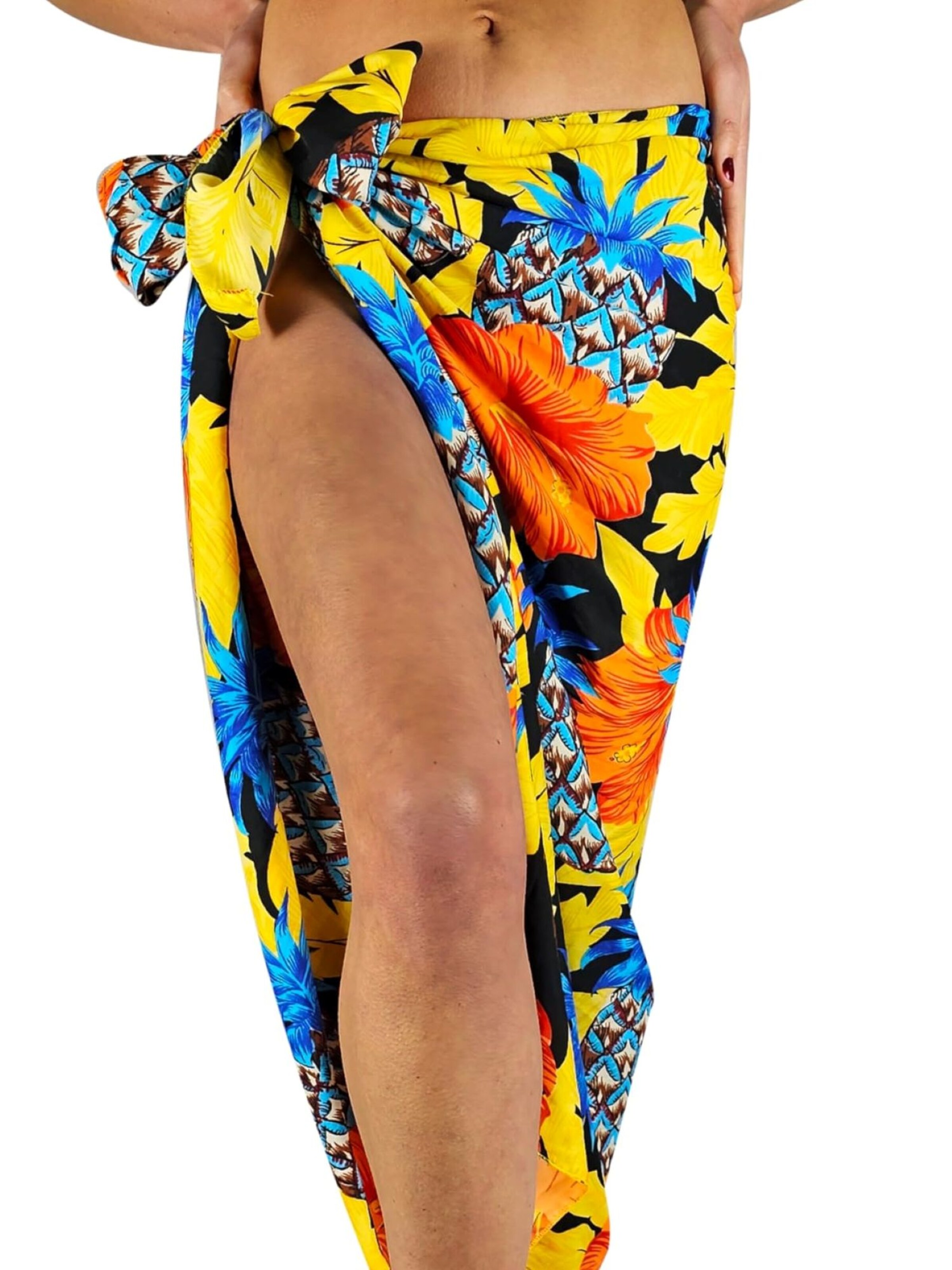 King Kameha Wrap 'Pineapple Hibiscus' in Yellow