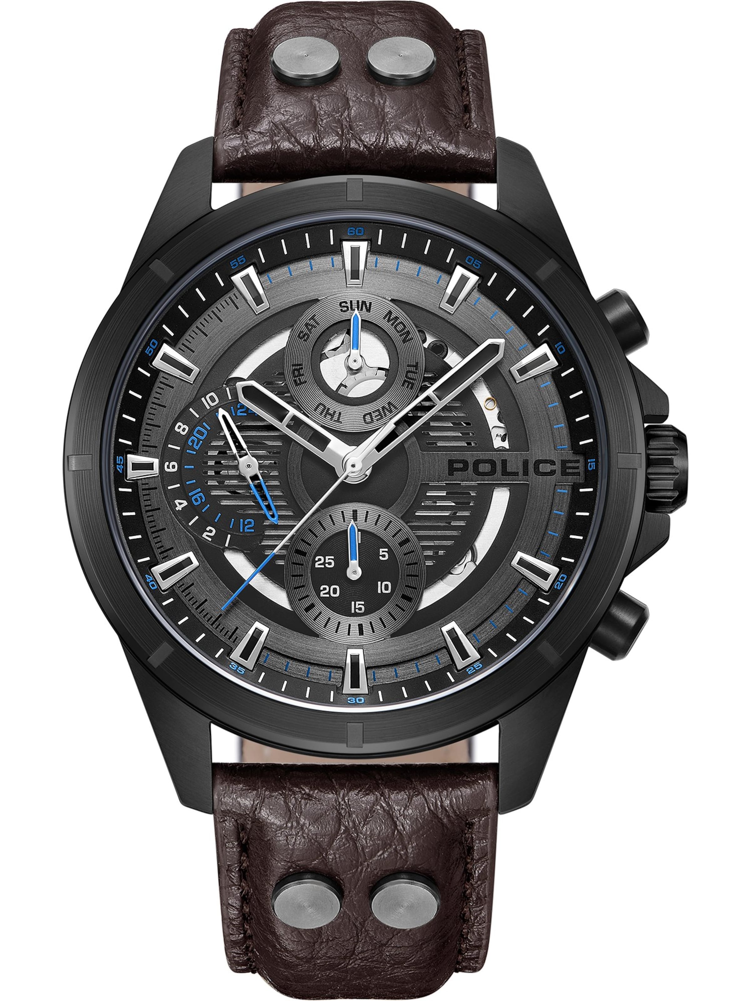 POLICE Analoog horloge 'Malawi' in Bruin: voorkant