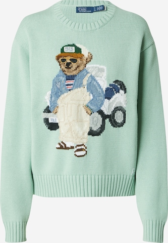 žalia Polo Ralph Lauren Megztinis 'CADET BEAR': priekis