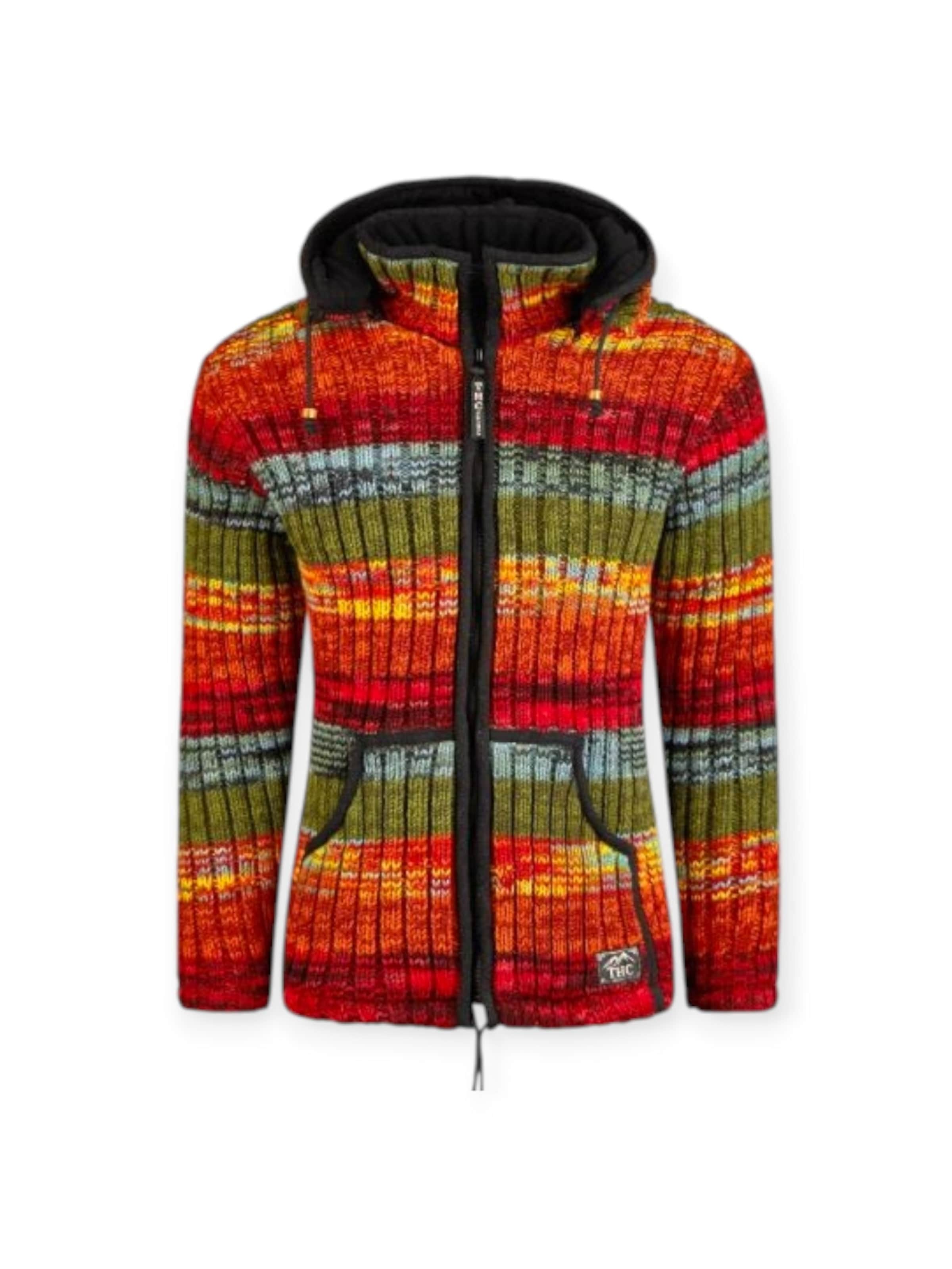 THC Natural Line Strickjacke '726'‌‌‌‌‌‌‌‌ in Rot: Vorderseite