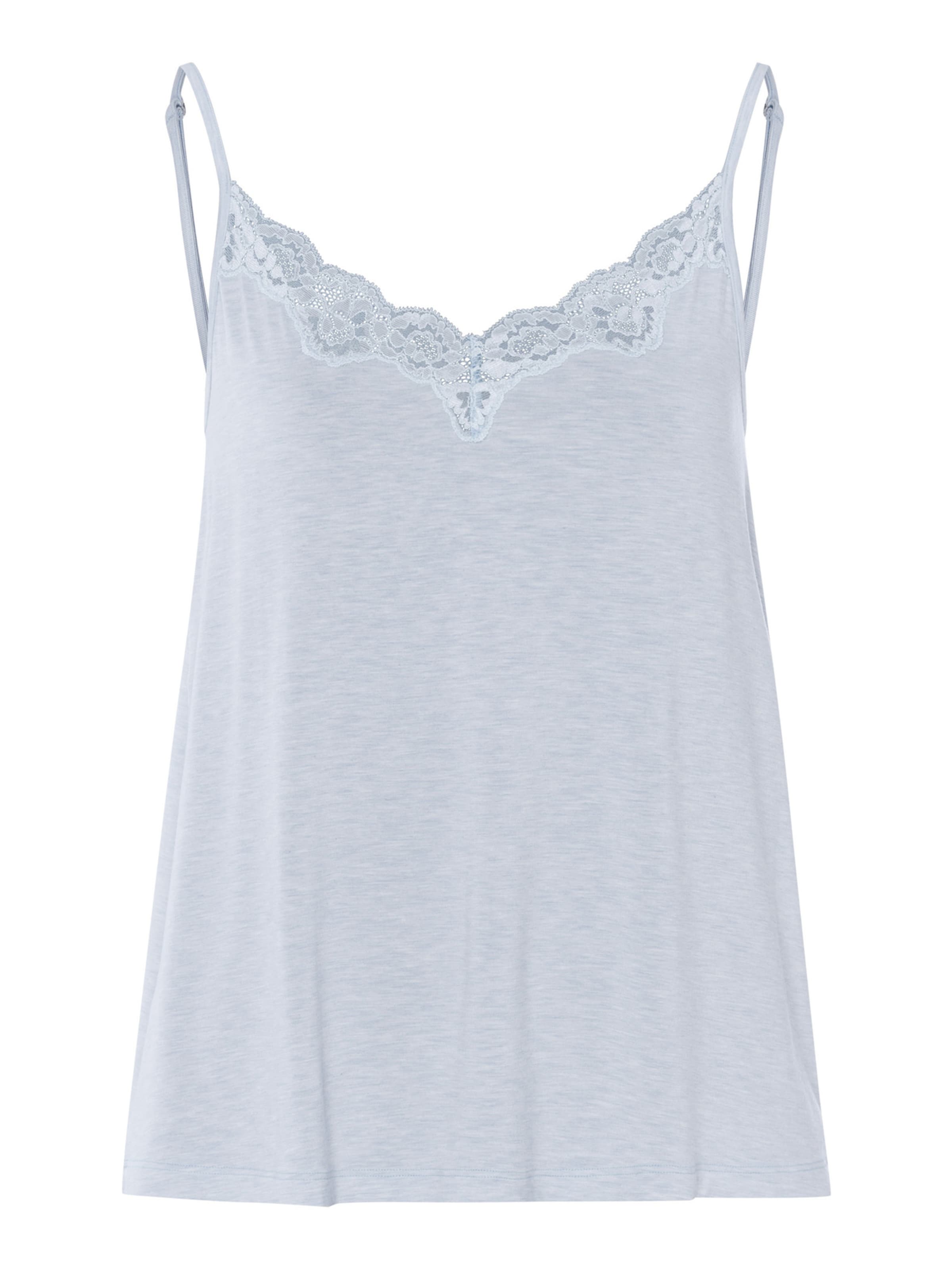 Hanro Sleepshirt ' Natural Elegance ' in Blau: Vorderseite