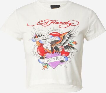 Maglietta di Ed Hardy in bianco: frontale