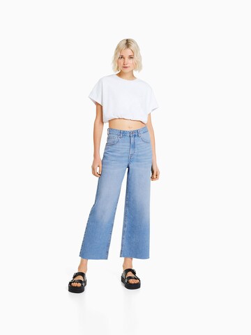 Wide Leg Jean Bershka en bleu