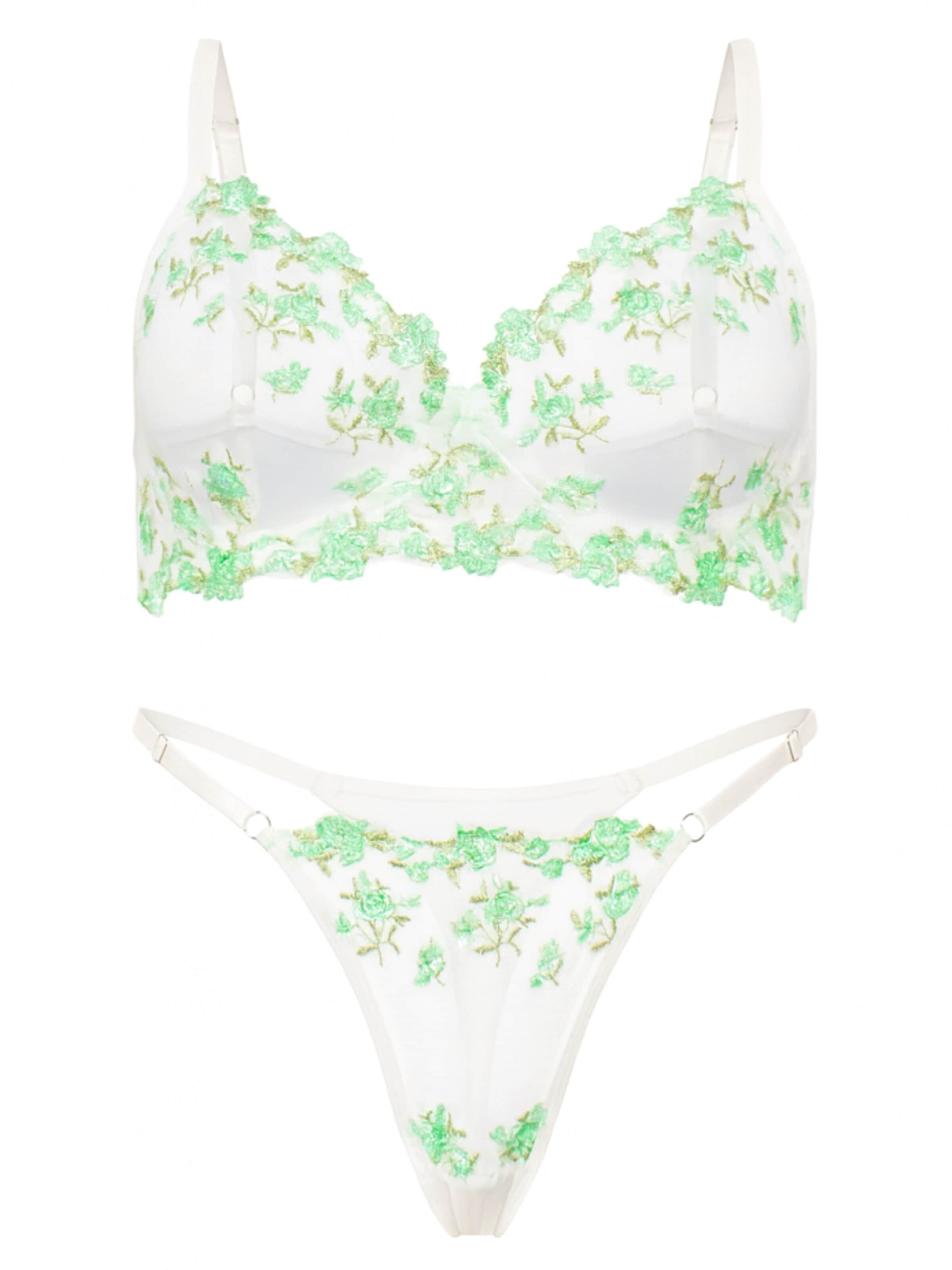 Orchibelle Underwear Sets in Green: front