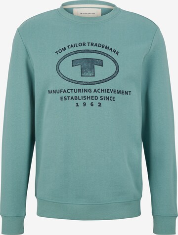 Sweat-shirt TOM TAILOR en vert : devant