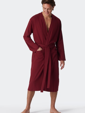 SCHIESSER Long Bathrobe in Red