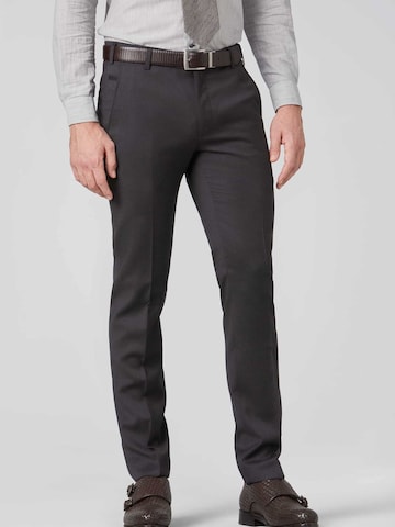 MEYER Slim fit Pleated Pants 'Bonn' in Grey: front