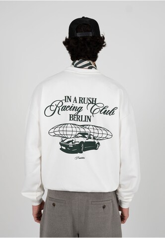 Prohibited Sweatshirt 'In A Rush' in Wit: voorkant