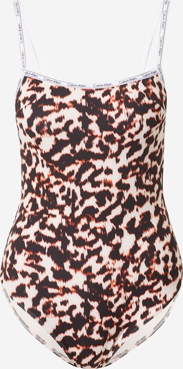 Calvin Klein Swimwear Peldkostīms, krāsa - bēšs / kastaņbrūns / tumši oranžs, Preces skats
