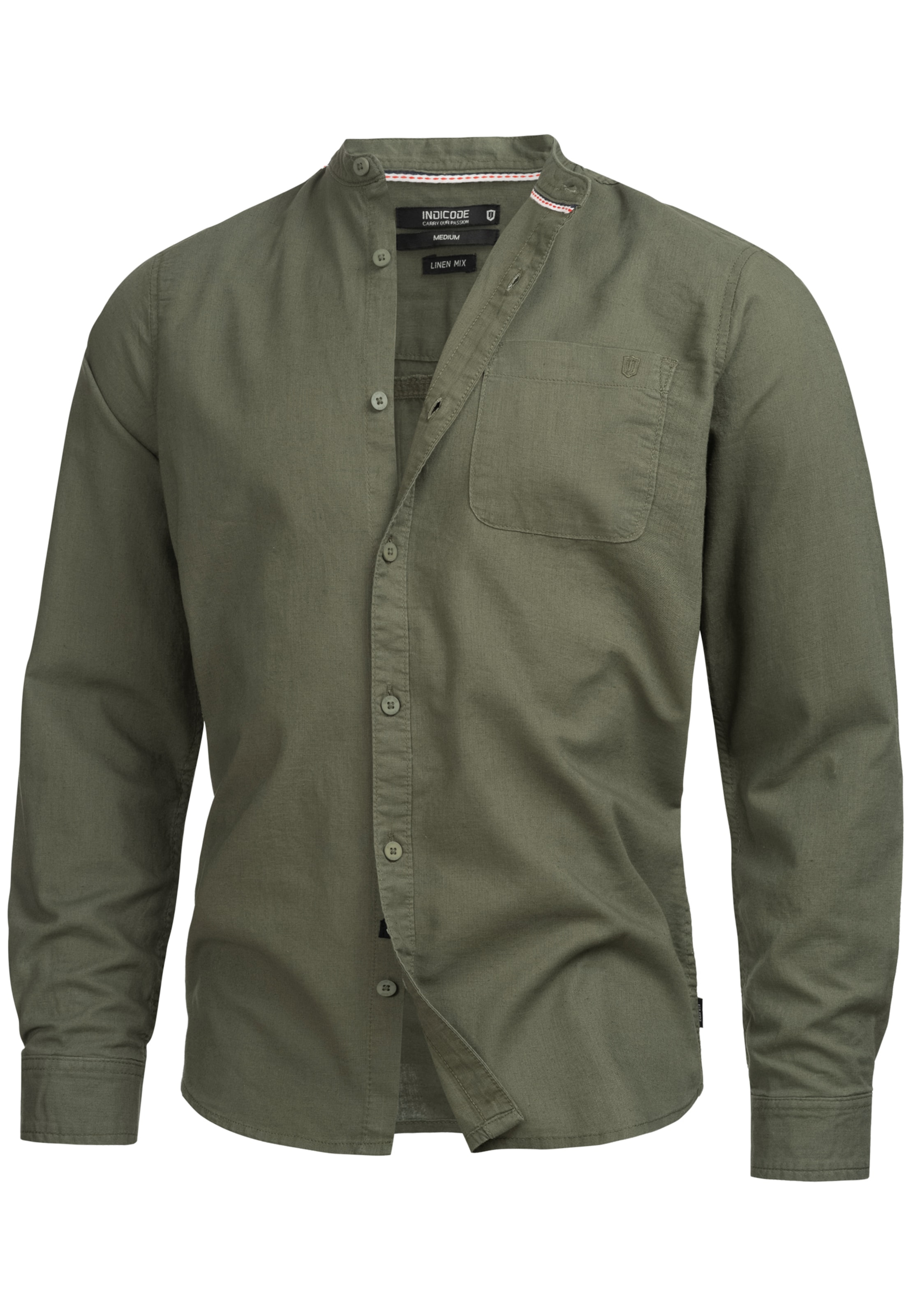 INDICODE JEANS Regular fit Button Up Shirt 'Raffi' in Green: front