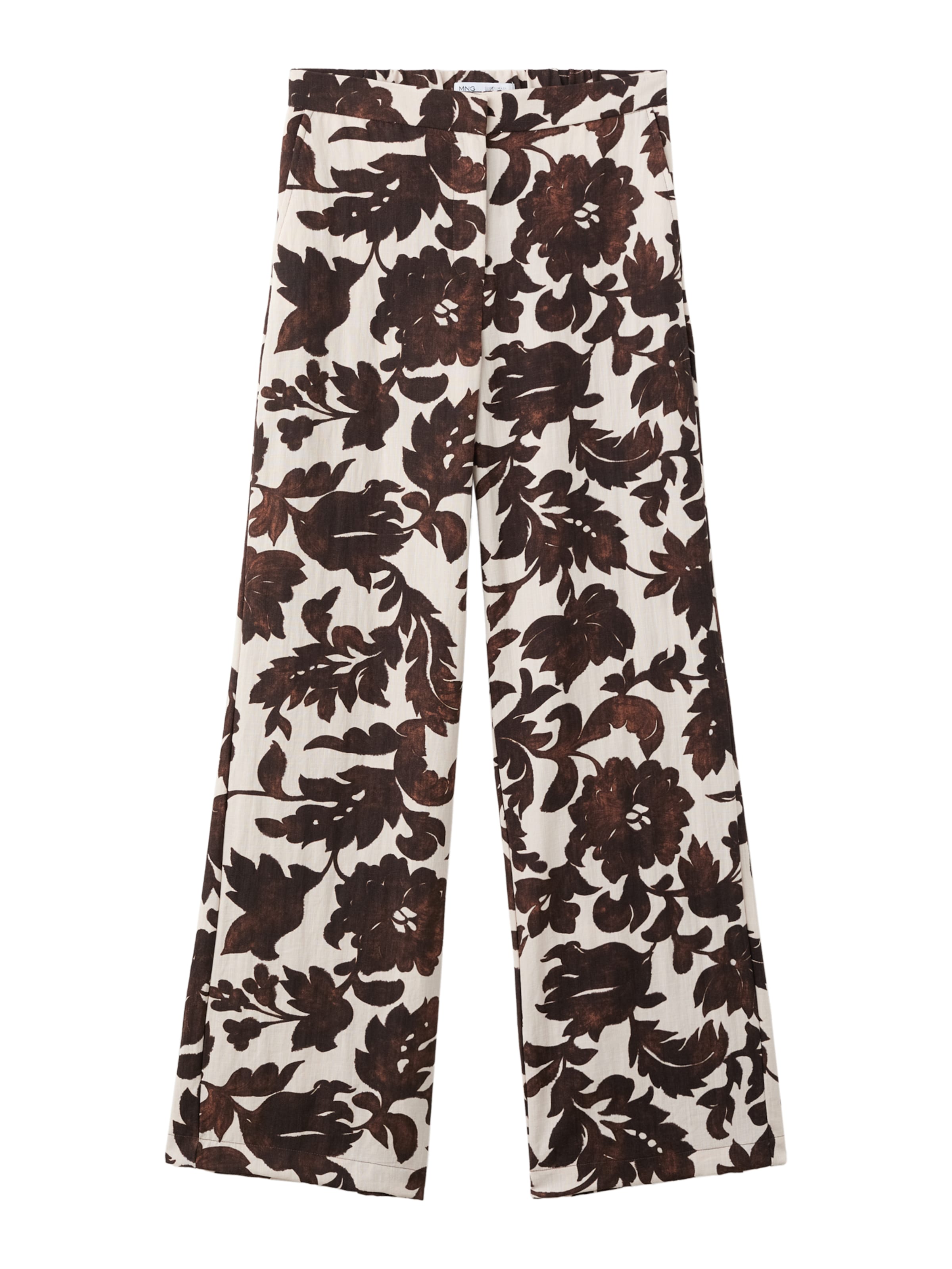 MANGO Hlače 'Karina' | ecru / čokolada barva, Prikaz izdelka