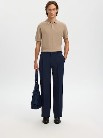SELECTED - Loosefit Pantalón plisado 'SLH220' en azul