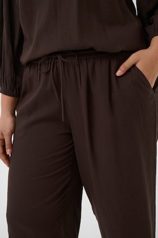 KAFFE CURVE Loose fit Trousers 'KCmille' in Brown