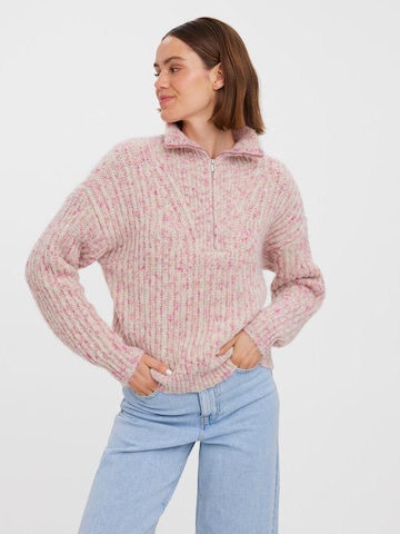 VERO MODA Sweater 'CLAUDIA' in Pink: front