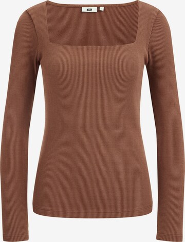 T-shirt WE Fashion en marron : devant