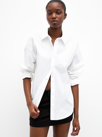 Pull&Bear Blouse in Wit: voorkant