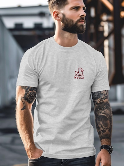 Neverless Shirt 'Good Vibes Rücken' in grau, Produktansicht